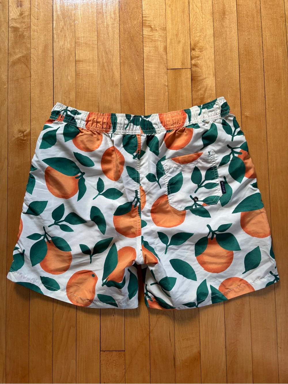 Orange Fruit Print Men’s XL 6” Bathing Suit Swim Trunks Beach Shorts Resortwear - Picture 2 of 16